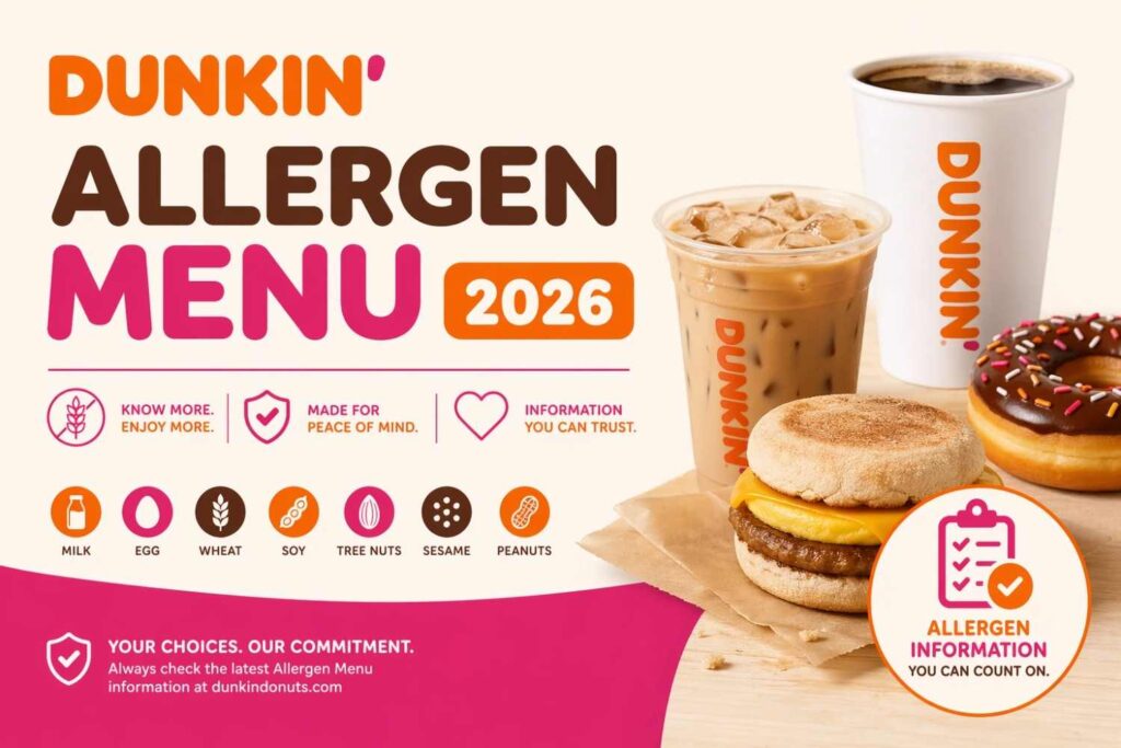 Dunkin’ Donuts Allergen Menu 2026