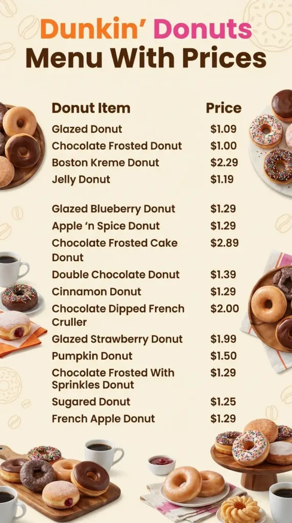 Dunkin Donuts Donut Menu Prices