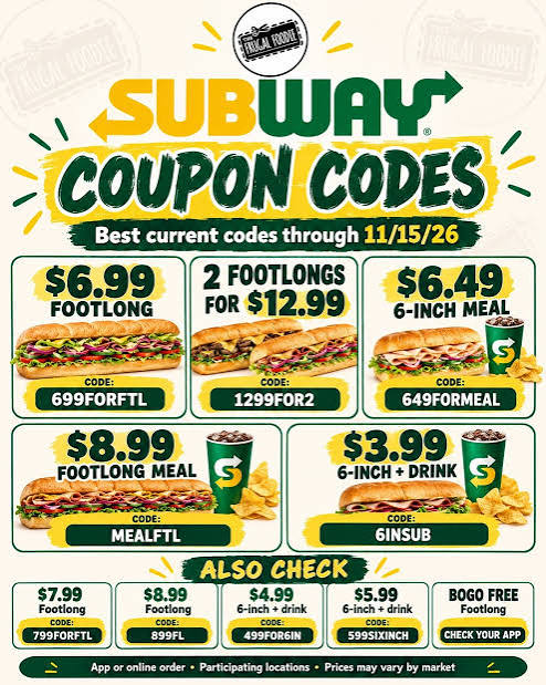 Subway coupon and promo code guide